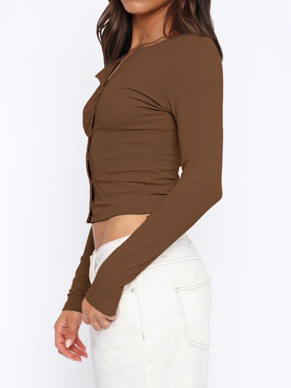 Top Boutonné Manches Longues