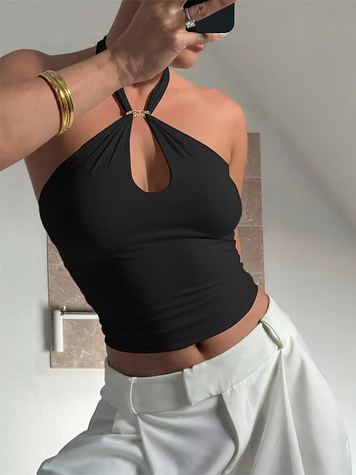 Débardeur Col Halter Découpe Cœur