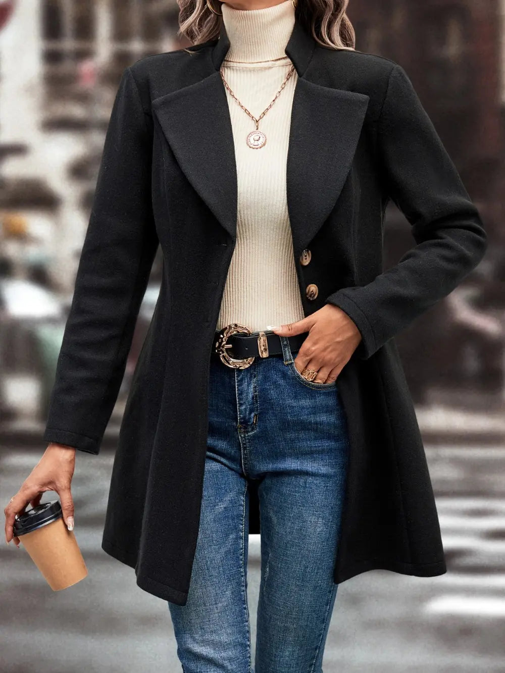 Manteau Long Boutonné