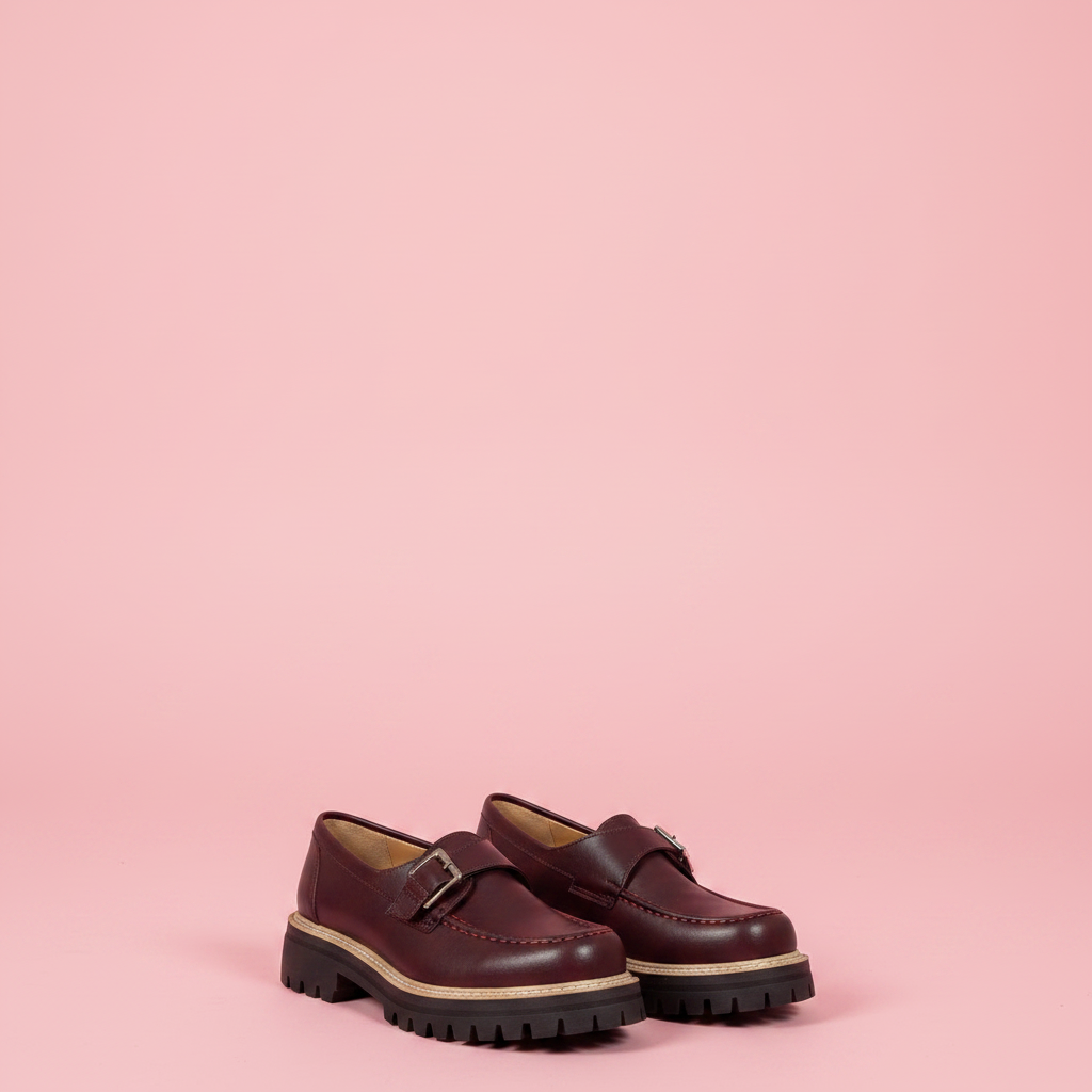 Mocassins - fond rose pastel