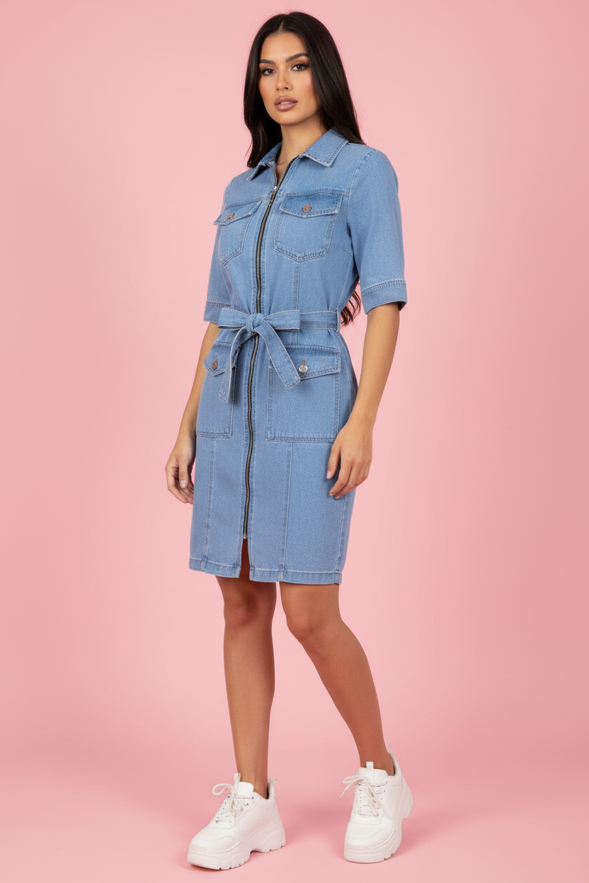 Robe Light Blue - Vue 3/4
