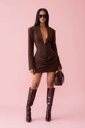 Mini robe blazer Brown - Face