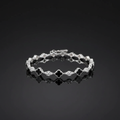 Bracelet trèfle agate - studio noir luxe reflet miroir