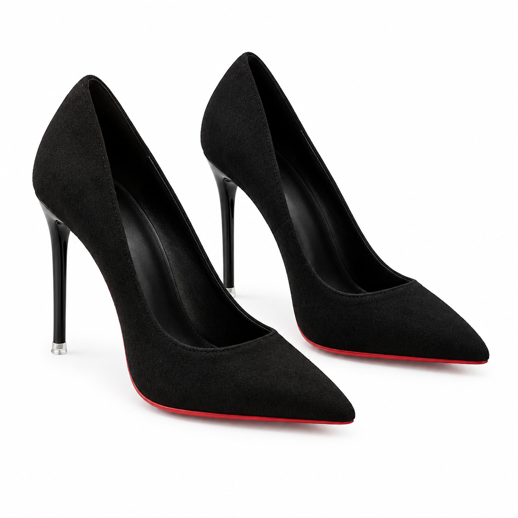 Escarpins noirs seuls, vue trois quarts