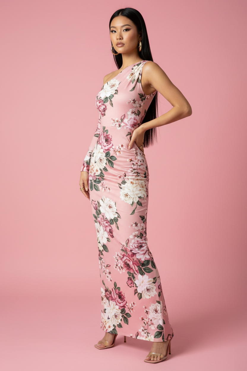 Robe Blush Pink - Mannequin Asiatique - 3/4
