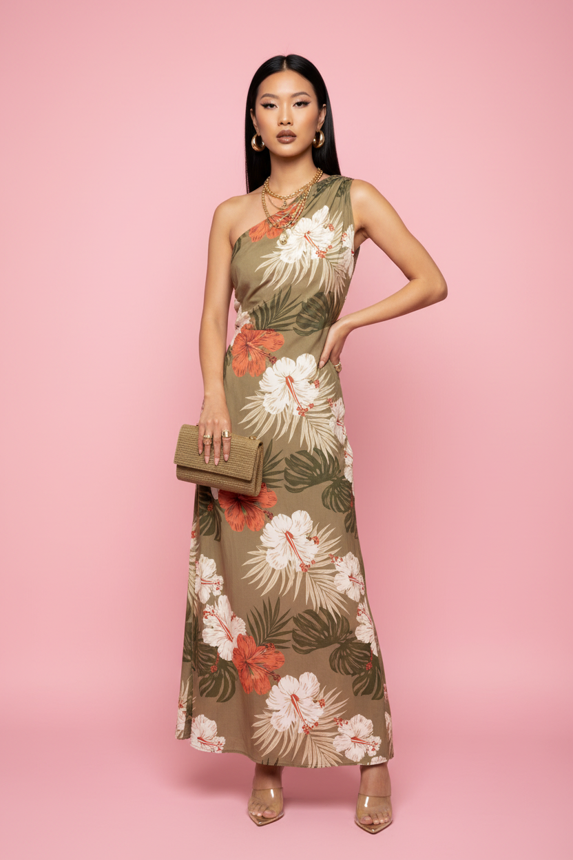 Robe Khaki - Mannequin Asiatique - Face