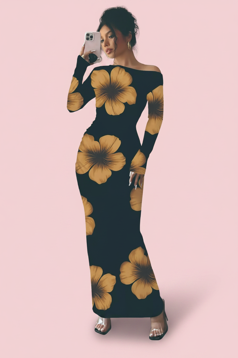Robe Caramel - Fond rose
