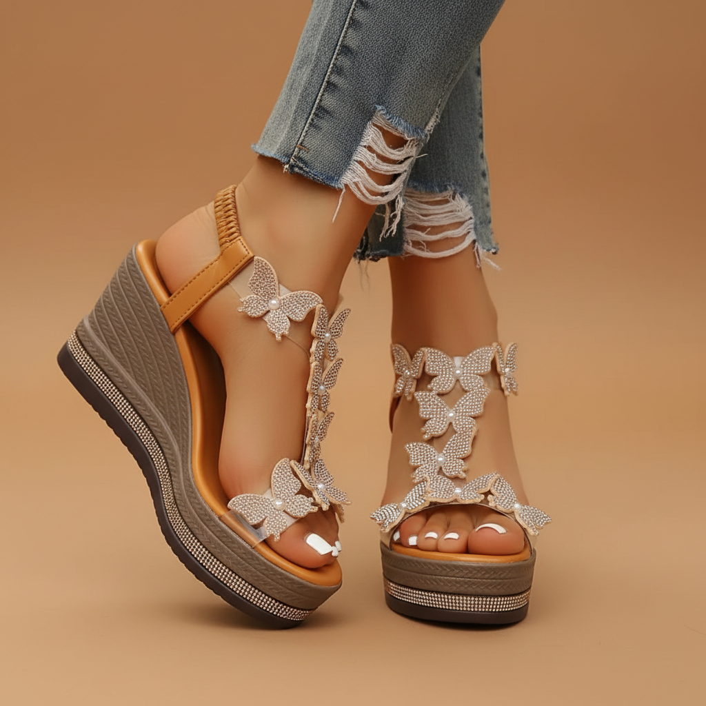 Sandales Compensées Brown - plan pieds
