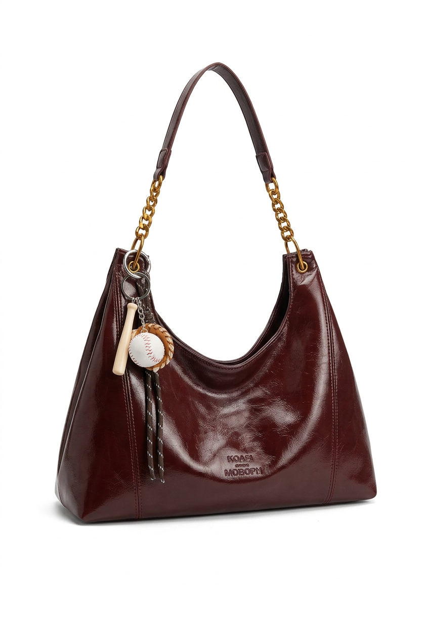 Sac Porté Épaule en Cuir à Chaîne