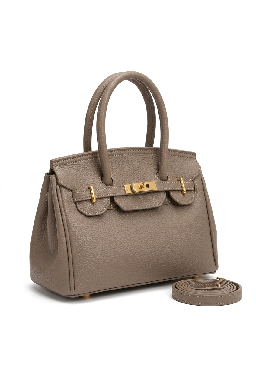 Sac Bandoulière en Cuir PU – Trapèze Fermoir Doré