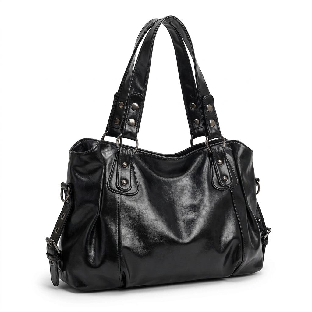 Sac vintage noir seul sur fond blanc