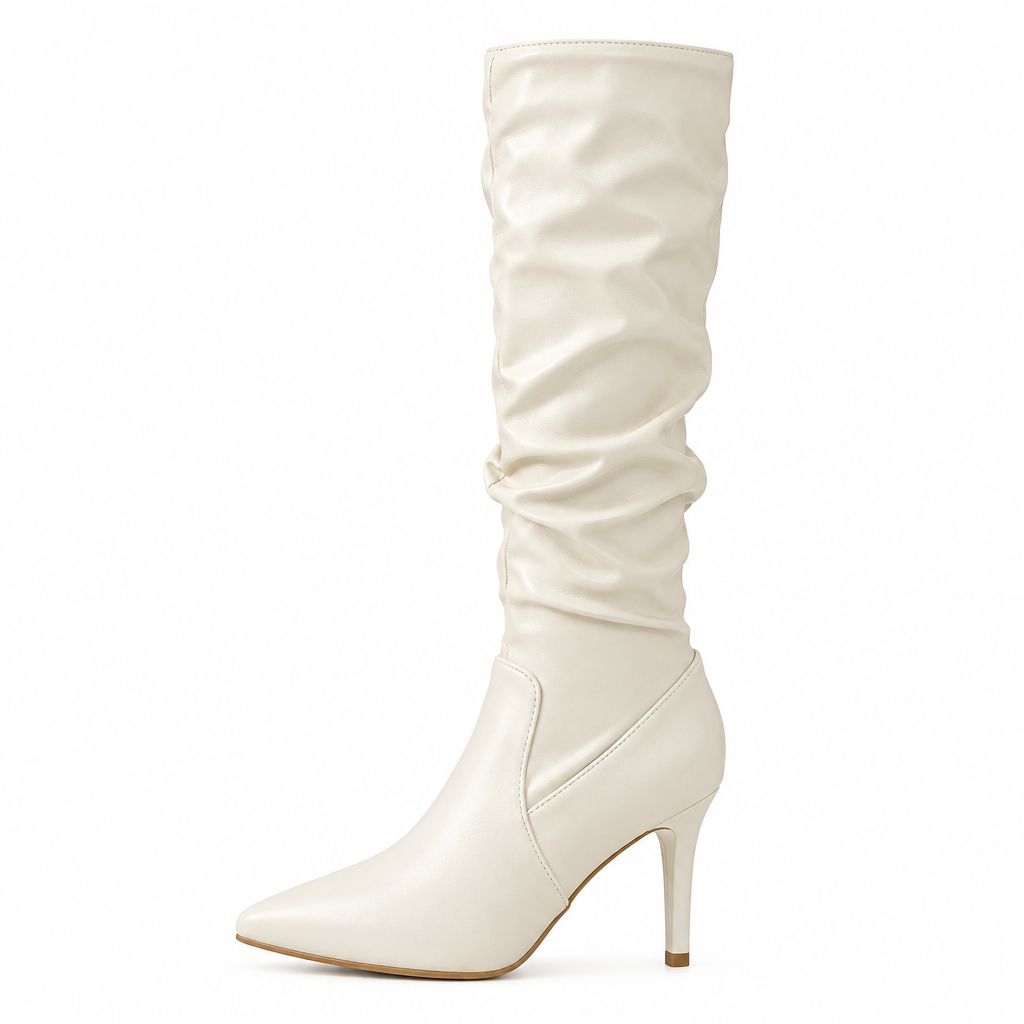 Botte blanc cassé, vue de profil