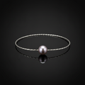 Bracelet jonc perlé - studio noir luxe reflet miroir