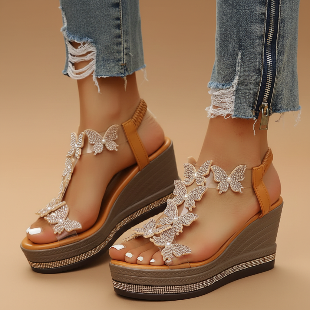 Sandales Compensées Brown - plan pieds