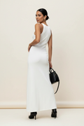 Robe Sans Manches Fente Latérale White – Vue dos