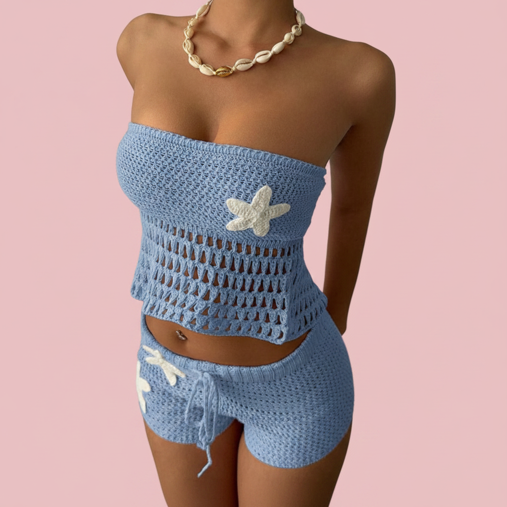 Ensemble crochet fond rose pastel 7