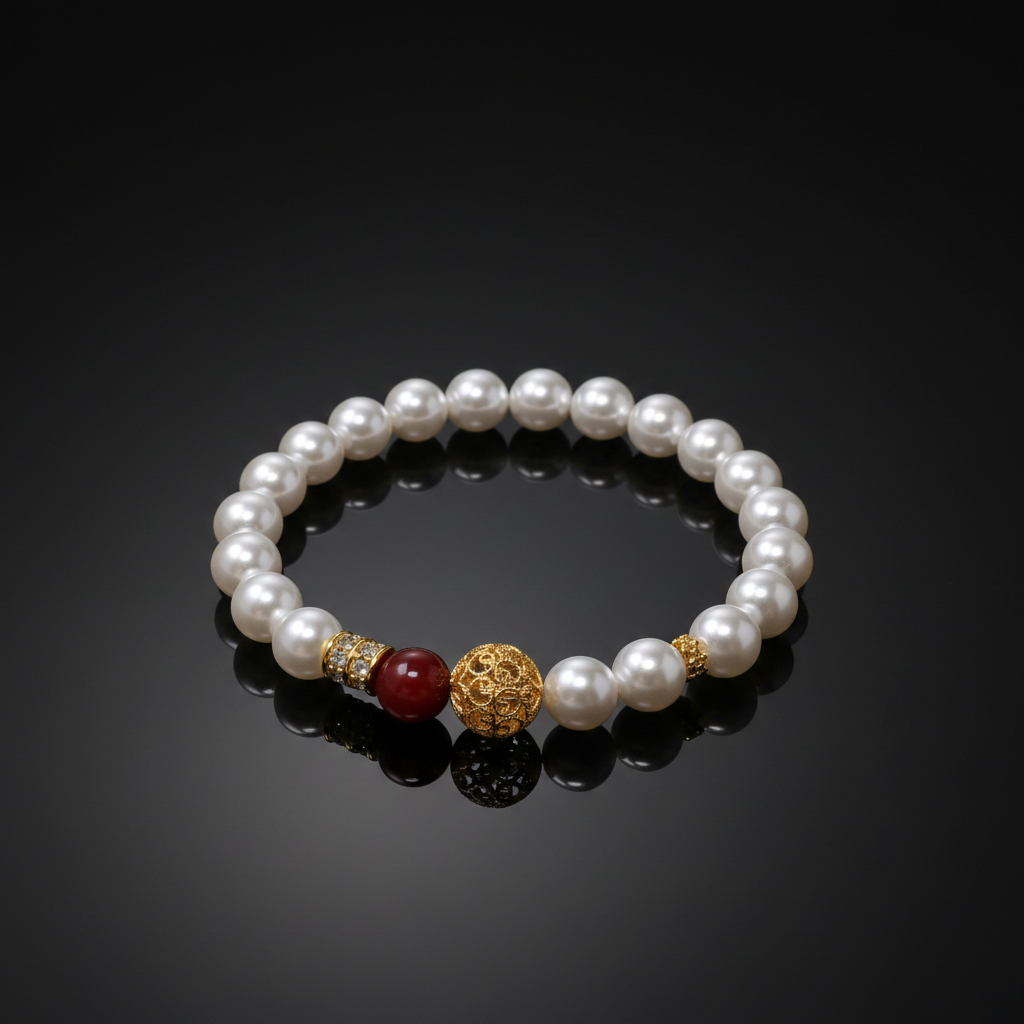 Bracelet perlé white - studio noir luxe
