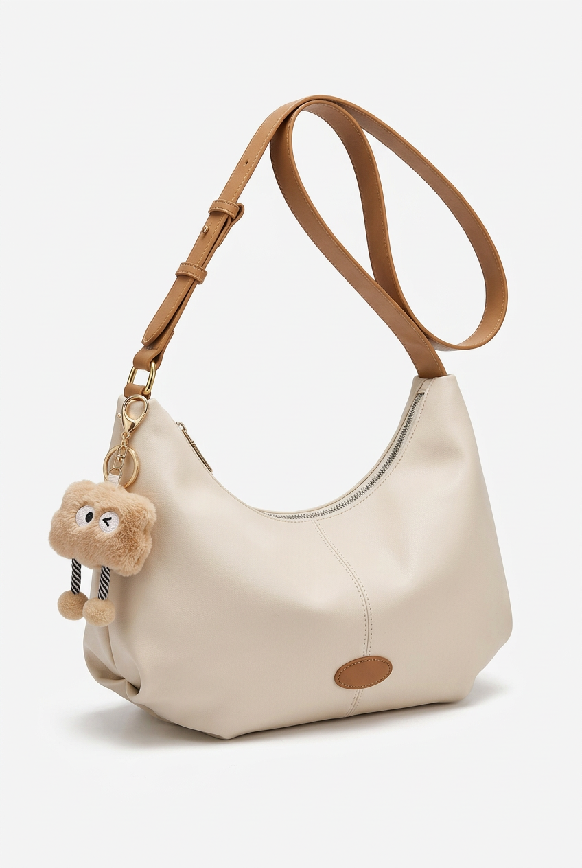 Sac Bandoulière à Sangle Réglable – Demi-Lune Breloque