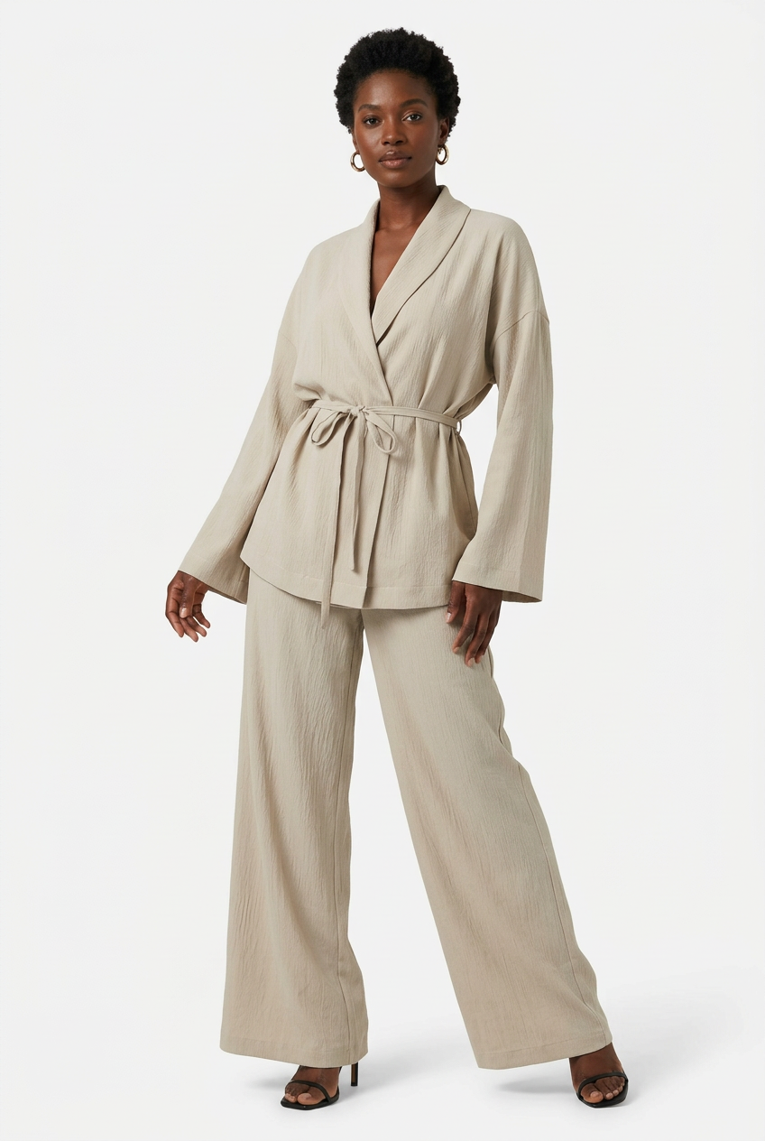 Ensemble Chemise Nouée et Pantalon Large