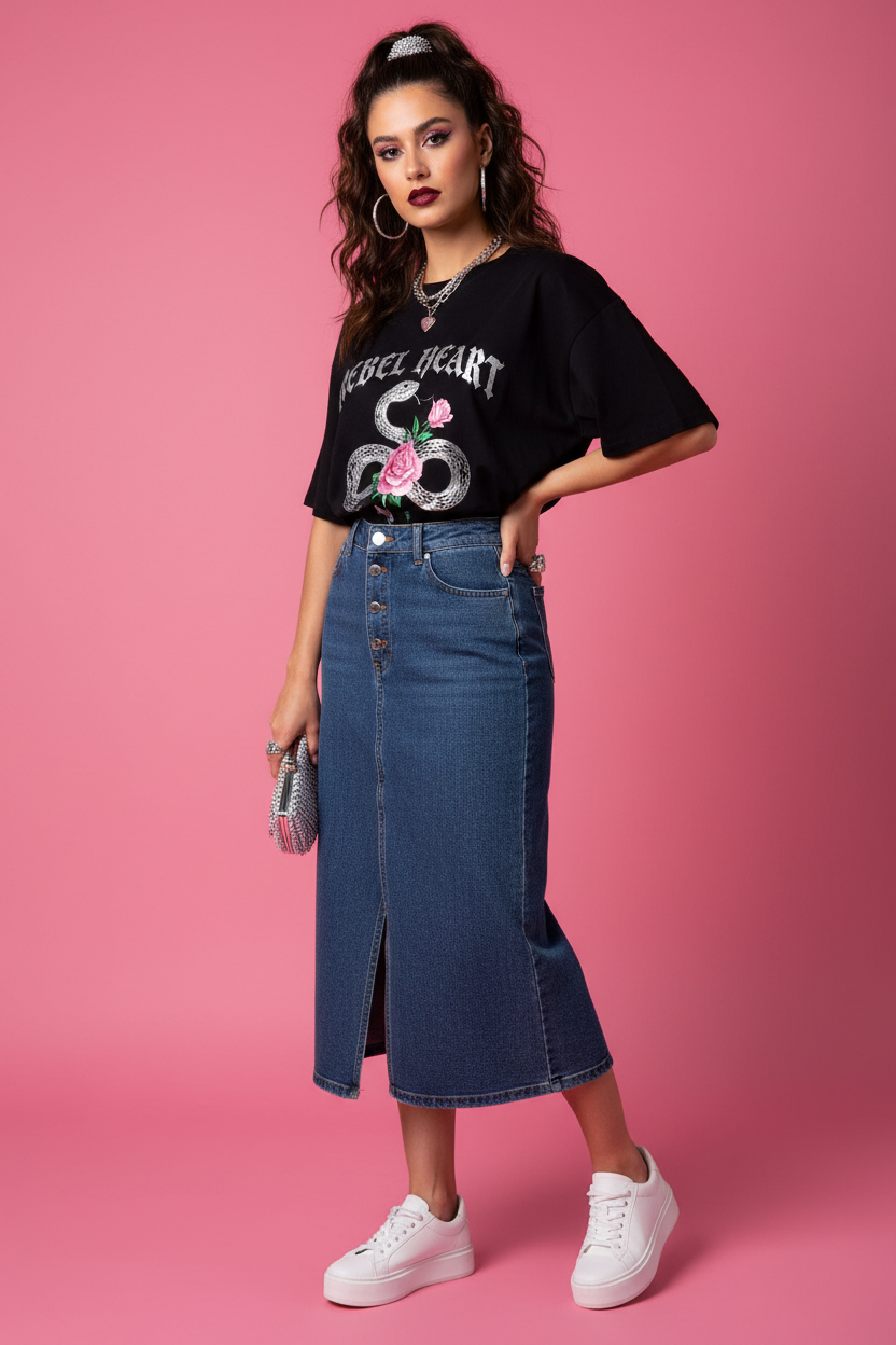 Jupe Navy - Vue 3/4