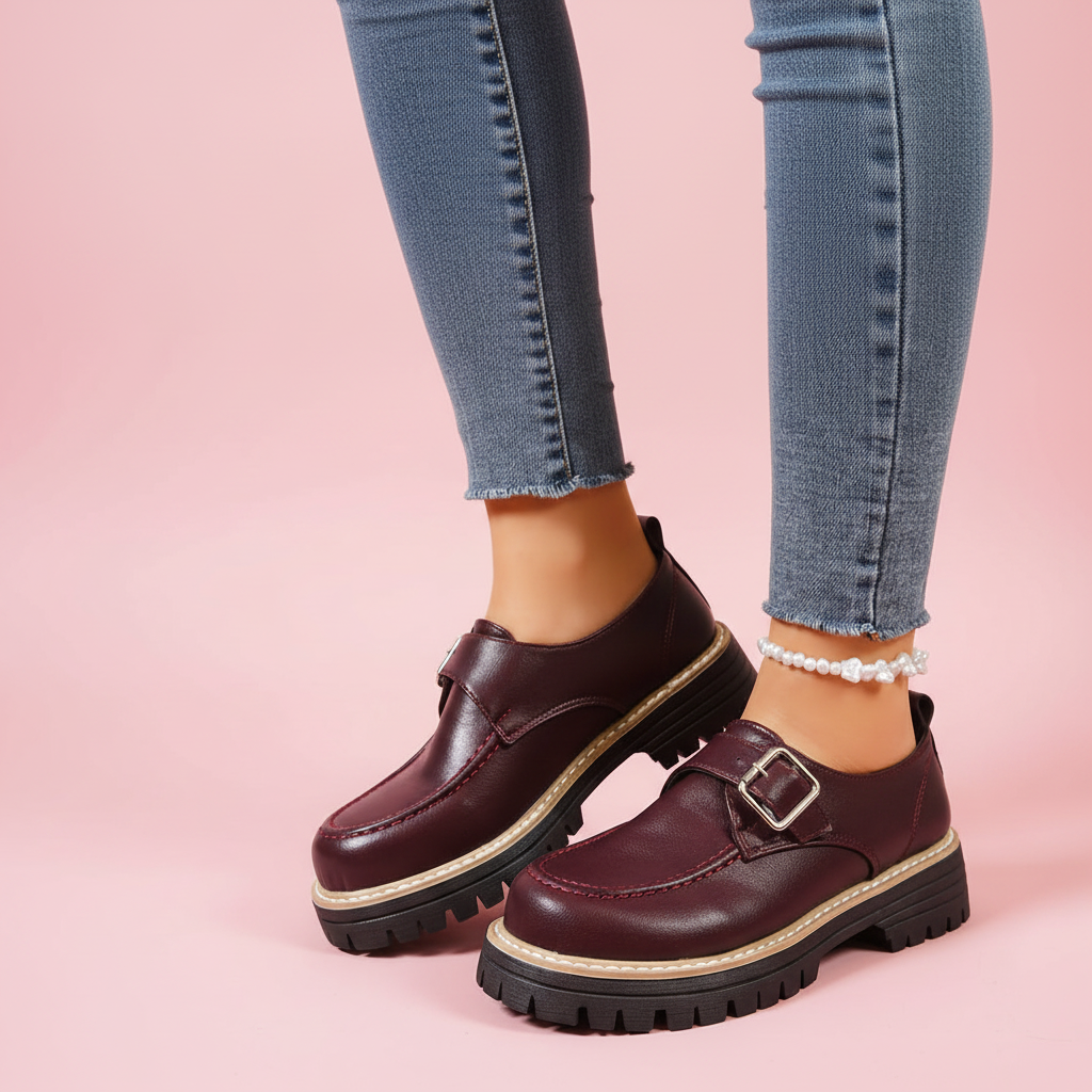 Mocassins - fond rose pastel