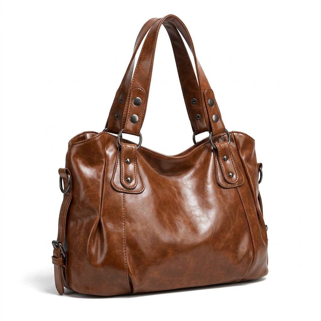 Sac vintage marron seul sur fond blanc