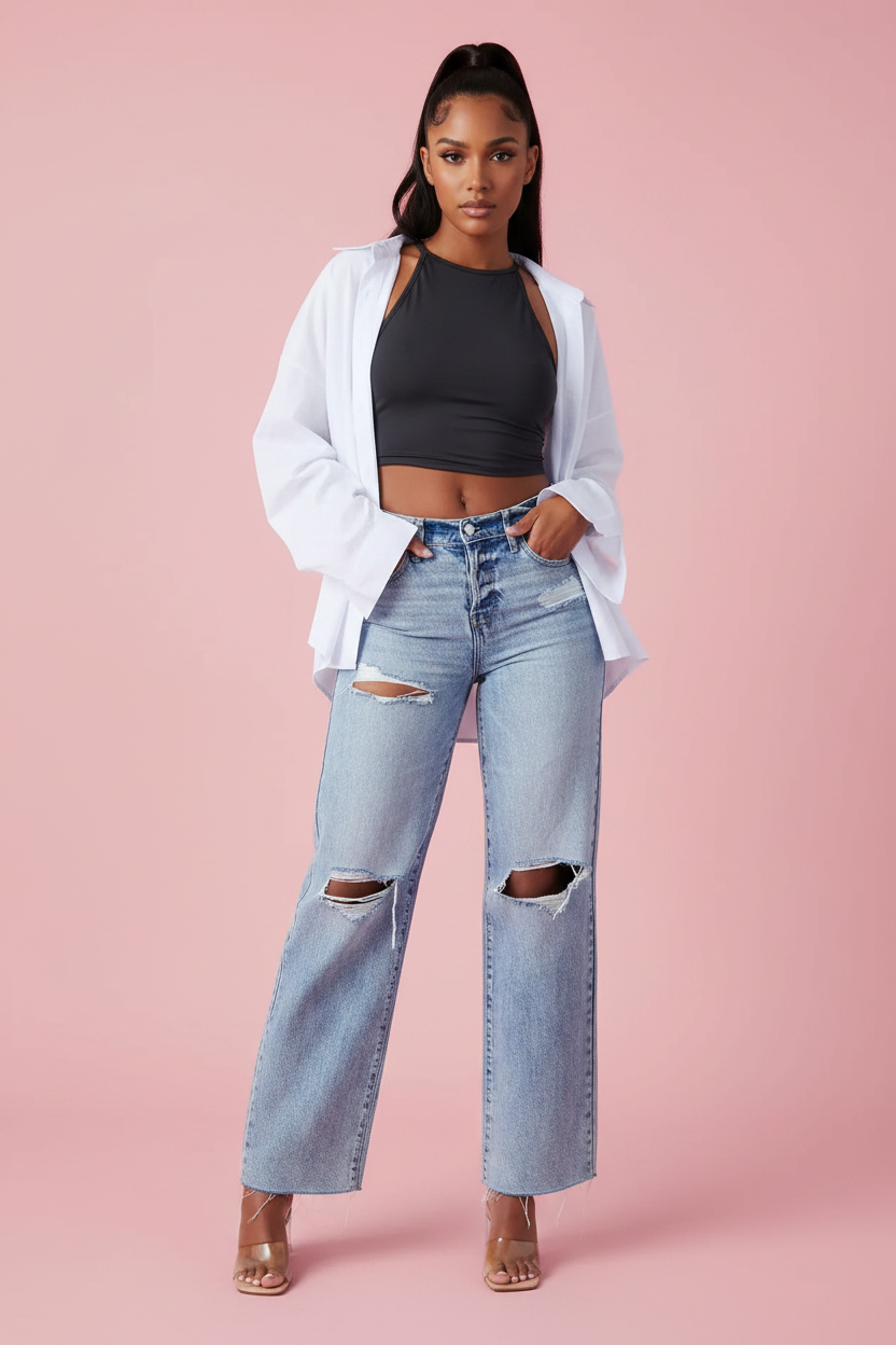 Jean mannequin corps entier face
