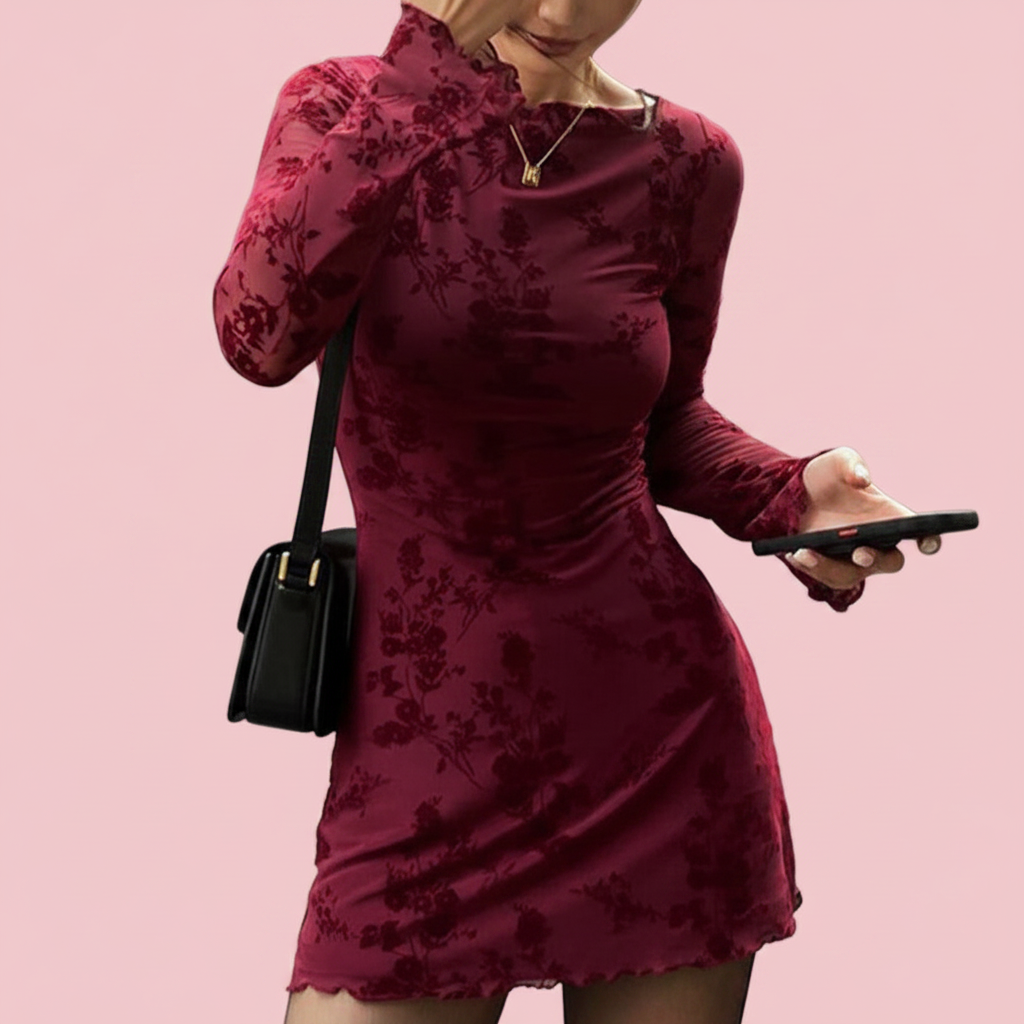 Mini Robe Burgundy original 1 fond rose