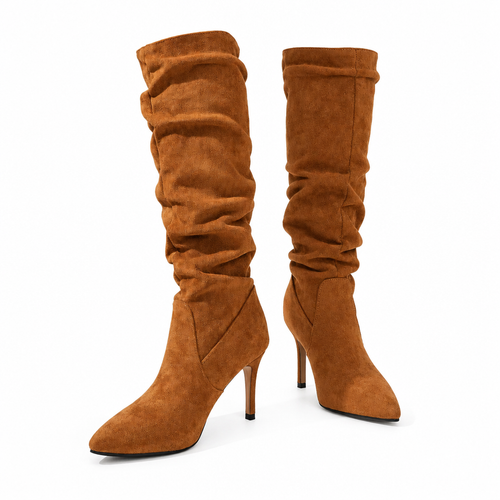 Paire de bottes marron en trois quarts