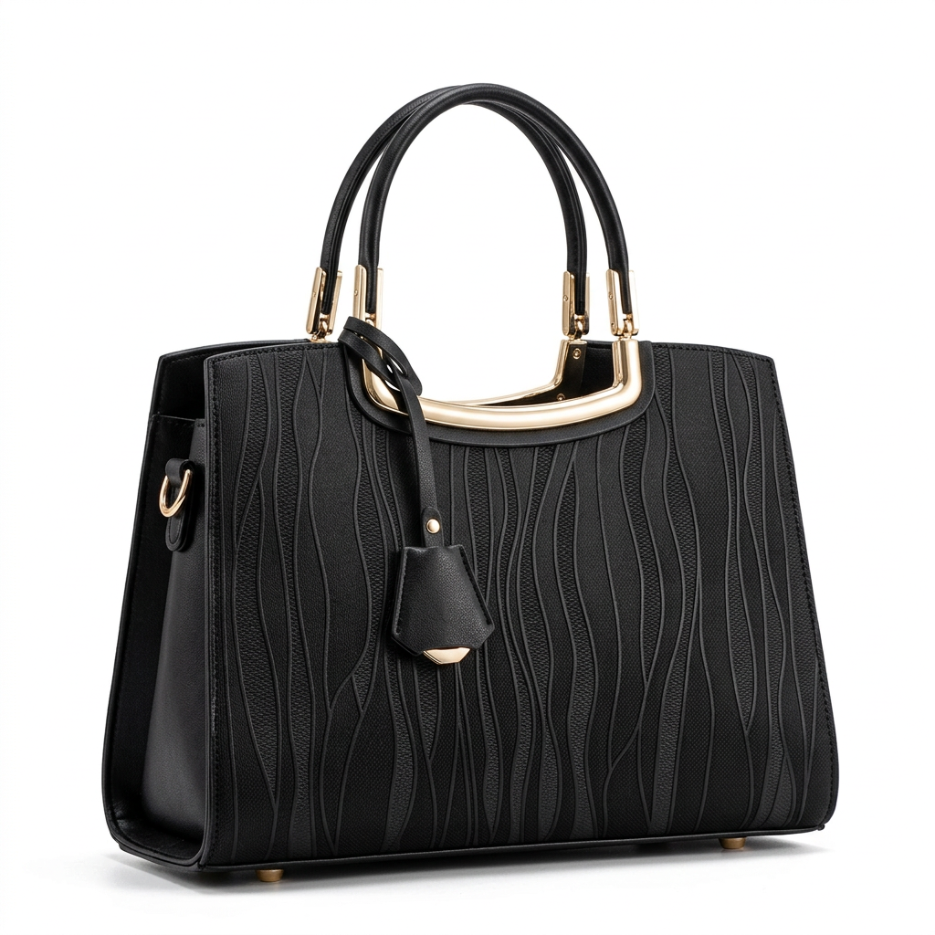 Sac à Main en Cuir Texturé à Poignée