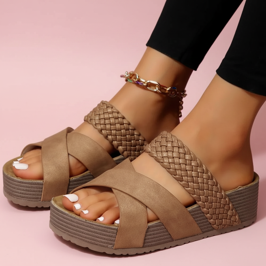 Sandales fond rose 1