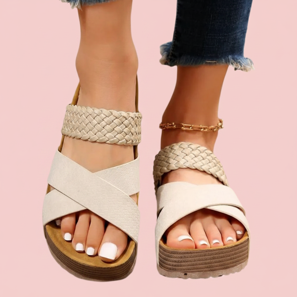 Sandales fond rose 4