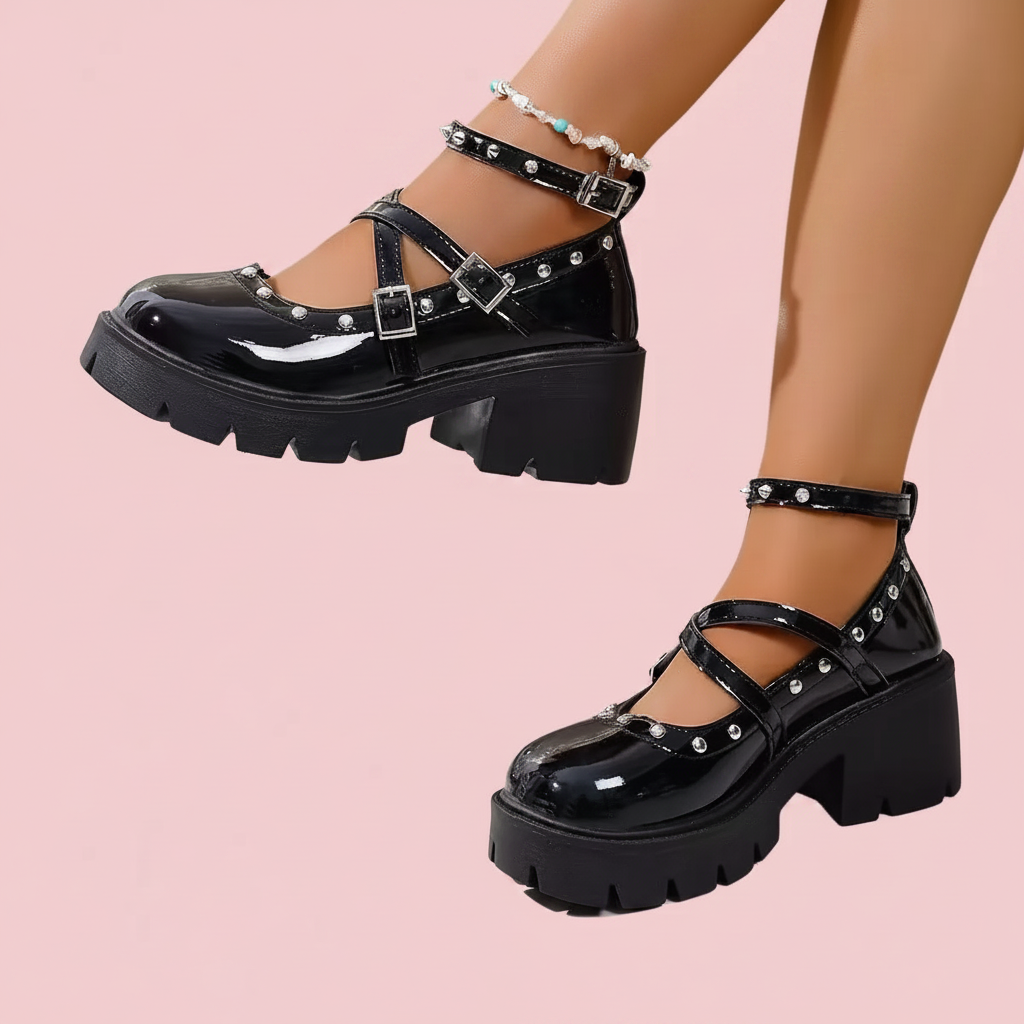 Sneakers Black fond rose - vue côté